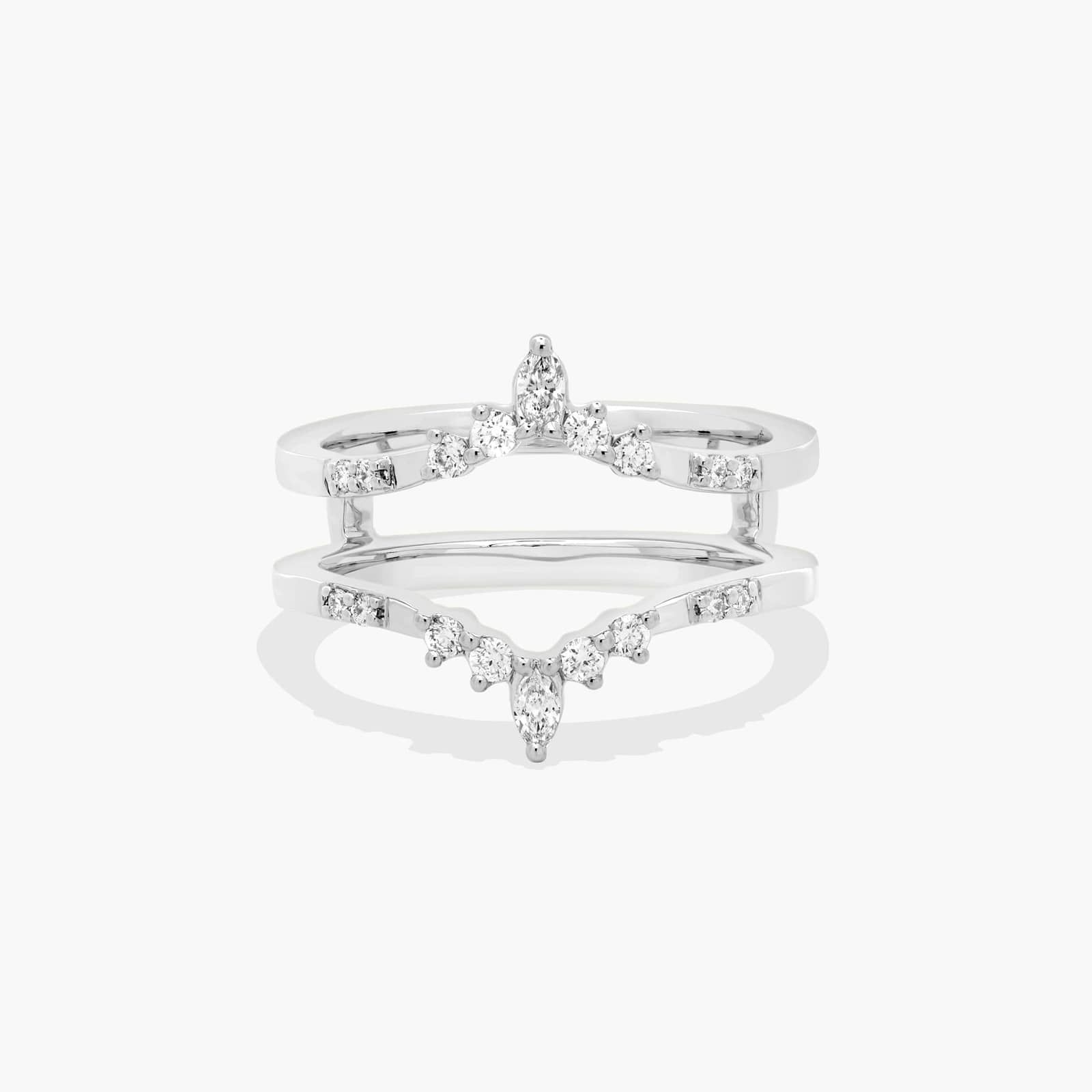 Tiara Wedding Ring With Round Diamonds In 14K White Gold (7.00mm)