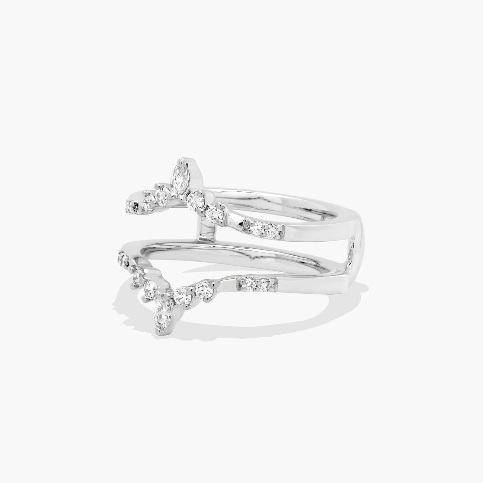 Tiara Wedding Ring With Round Diamonds In 14K White Gold (7.00mm)