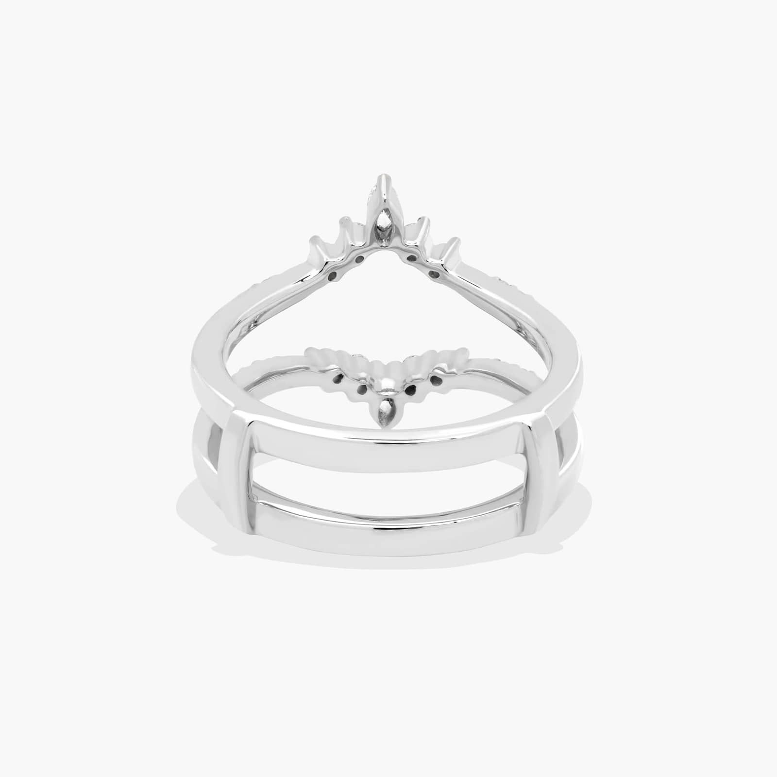 Tiara Wedding Ring With Round Diamonds In 14K White Gold (7.00mm)