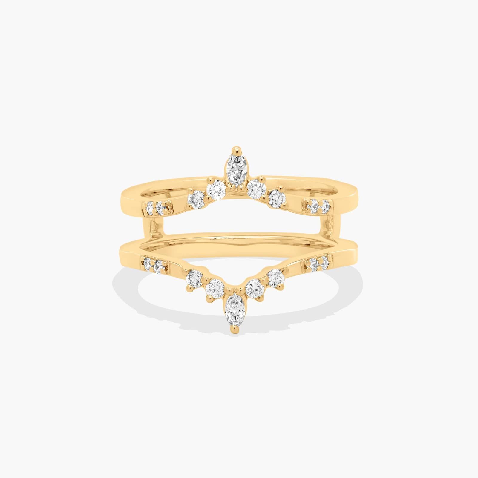 Tiara Wedding Ring With Round Diamonds In 14K Yellow Gold (7.00mm)