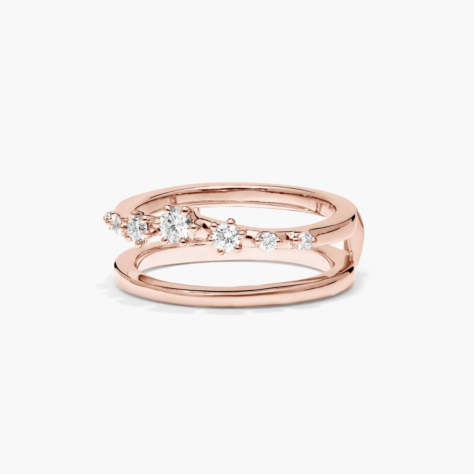 Prong Set Insert Wedding Ring With Round Diamonds In 14K Rose Gold (7.00mm)