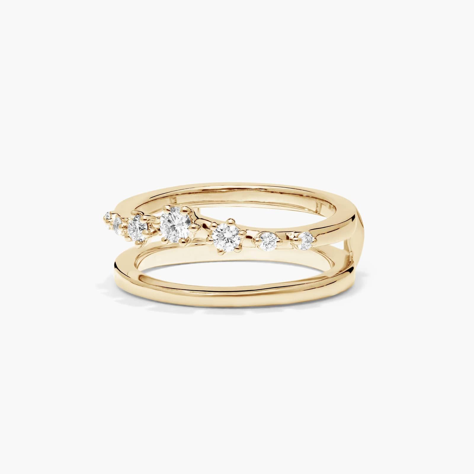 Prong Set Insert Wedding Ring With Round Diamonds In 14K Yellow Gold (7.00mm)