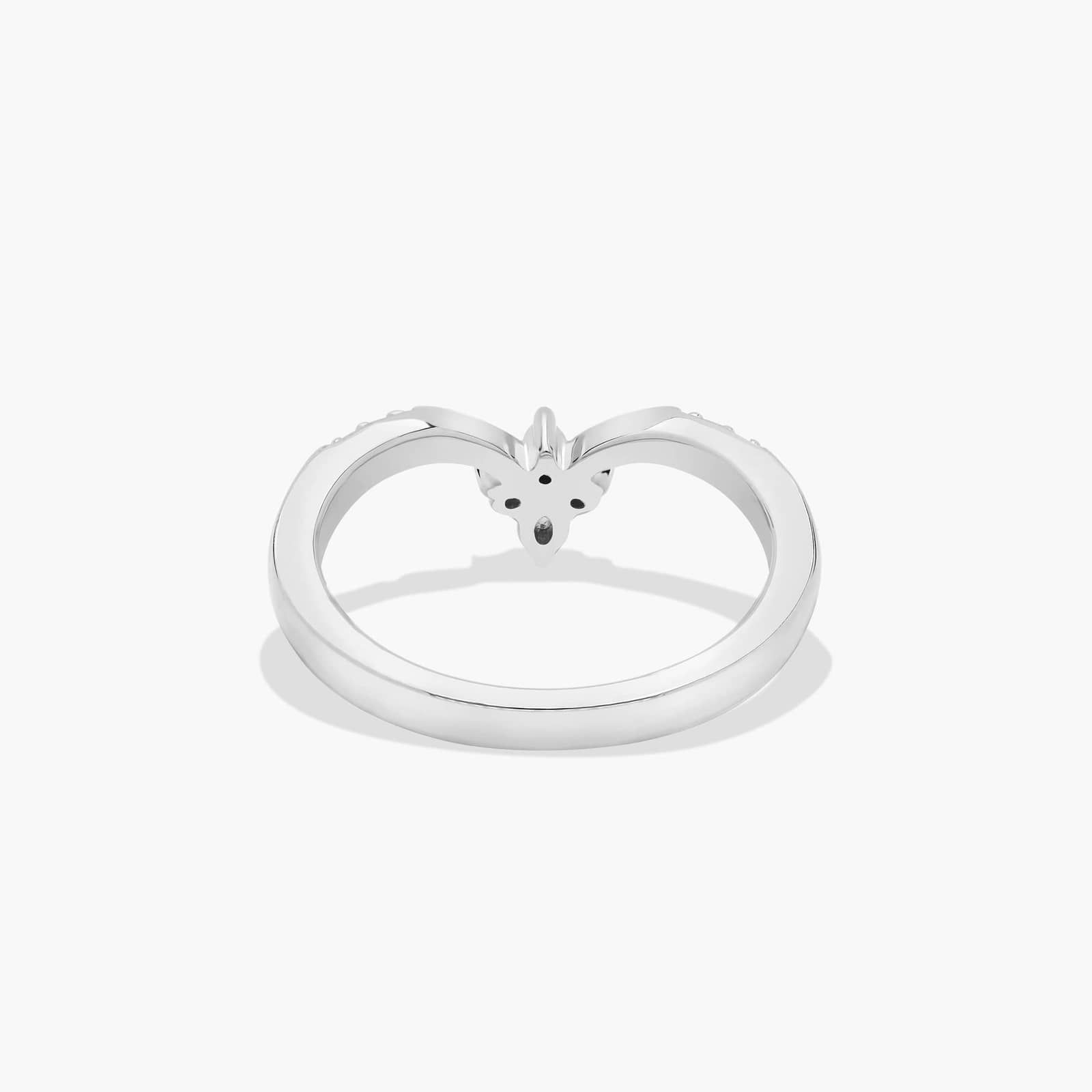 Chevron Floral Diamond Wedding Ring In Platinum (2.00mm)