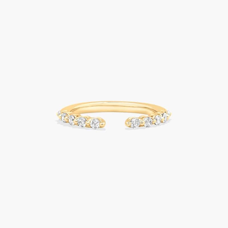 Open Wedding Ring With Round Diamonds In 14K Yellow Gold (2.00mm)
