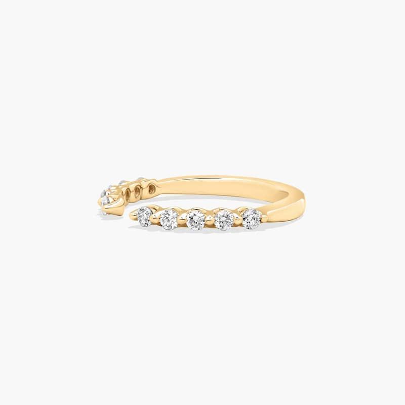 Open Wedding Ring With Round Diamonds In 14K Yellow Gold (2.00mm)