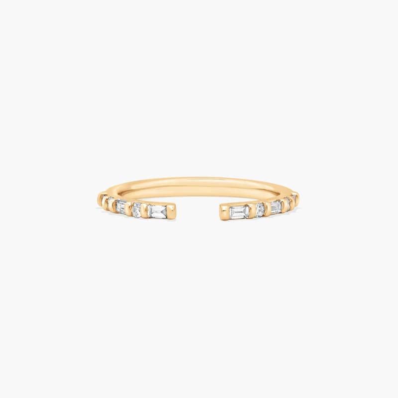 Channel Set Open Diamond Wedding Ring In 14K Yellow Gold (2.00mm)