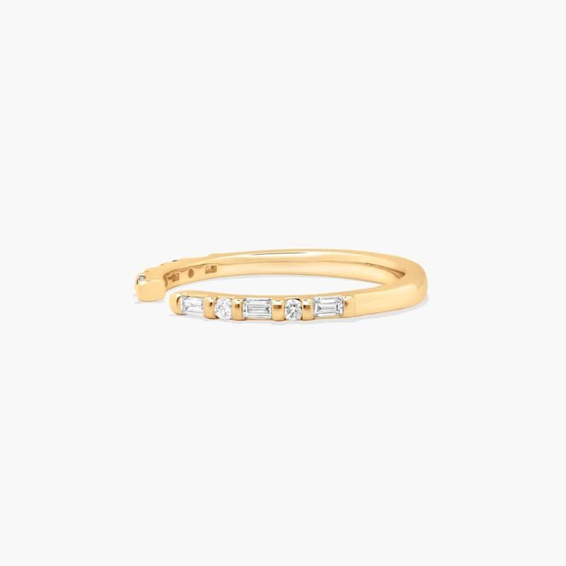 Channel Set Open Diamond Wedding Ring In 14K Yellow Gold (2.00mm)