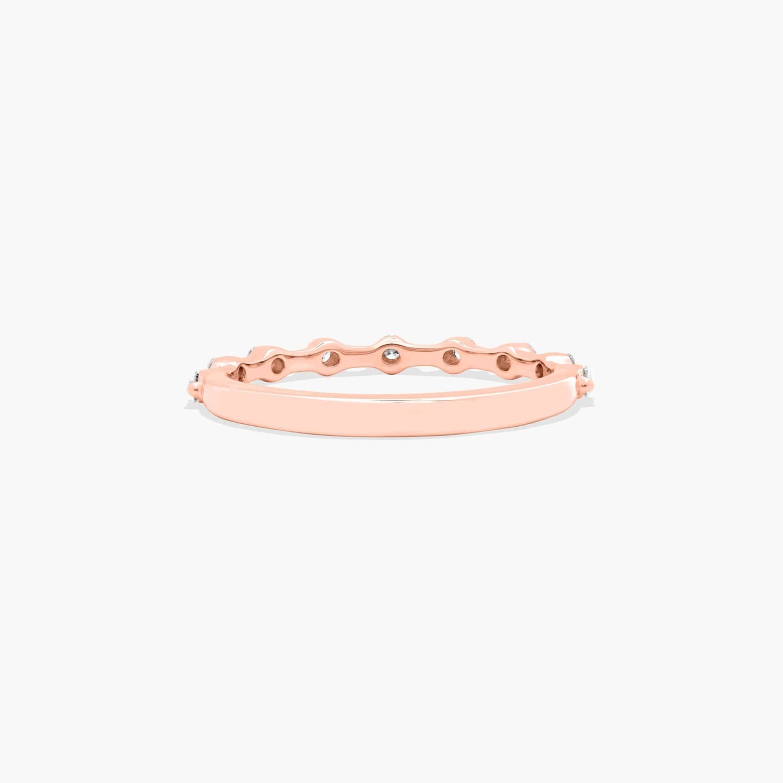 Prong Set Dainty Wedding Ring With Round Diamonds In 14K Rose Gold (2.00mm)