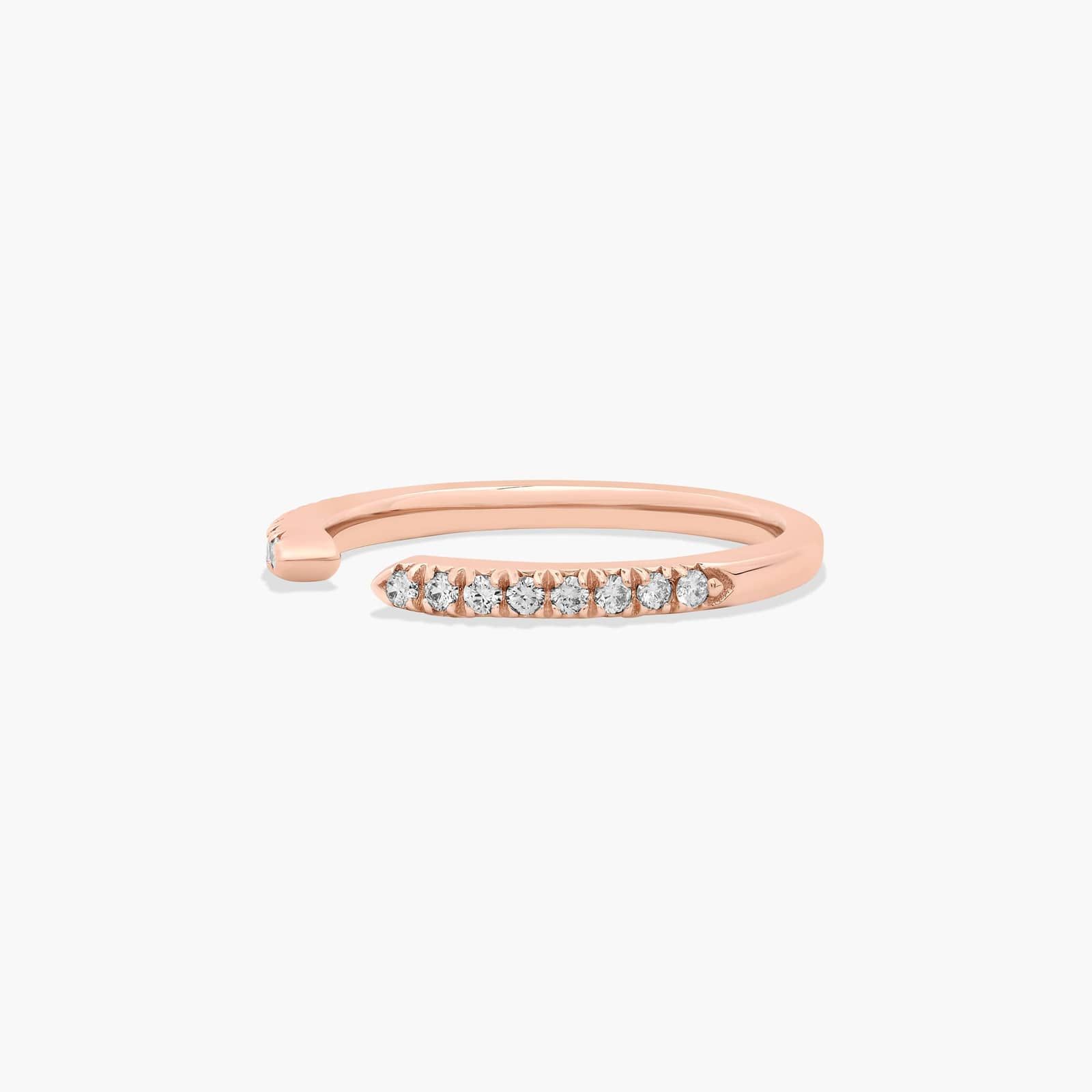 Open Diamond Wedding Ring In 14K Rose Gold (1.50mm)