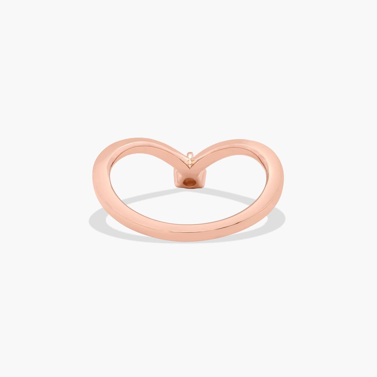 Chevron Diamond Wedding Ring In 14K Rose Gold (1.50mm)