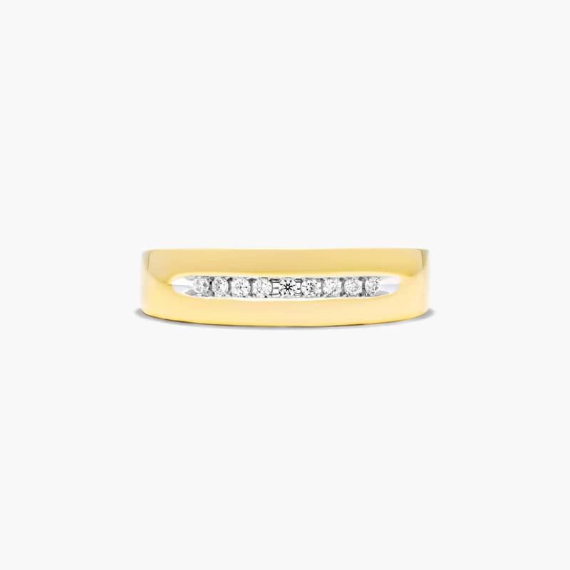 Channel Set Men's Diamond Wedding Band In 14K Yellow Gold (6.00mm)