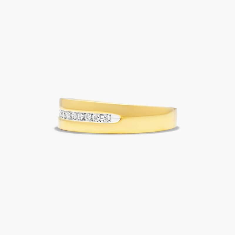 Channel Set Men's Diamond Wedding Band In 14K Yellow Gold (6.00mm)