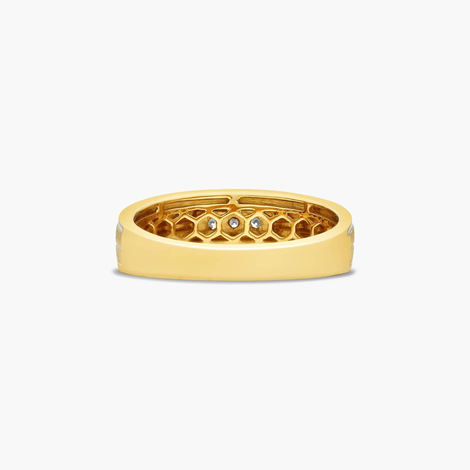 Trio Men's Diamond Wedding Band In 14K Yellow Gold (7.00mm)