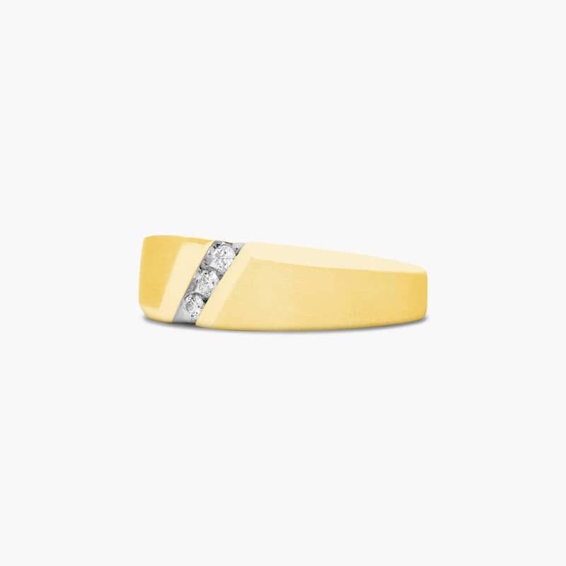 Slope Men's Diamond Wedding Band In 14K Yellow Gold (7.50mm)
