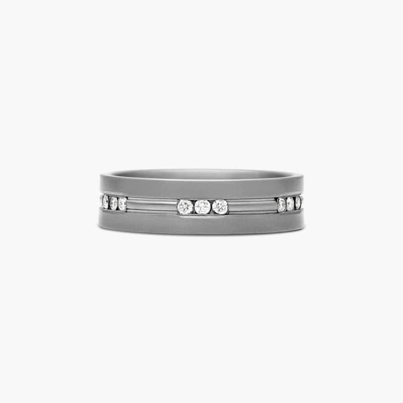 Comfort Fit Channel Set Grouped Men's Diamond Wedding Band In Tantalum (6.00mm) By James Allen