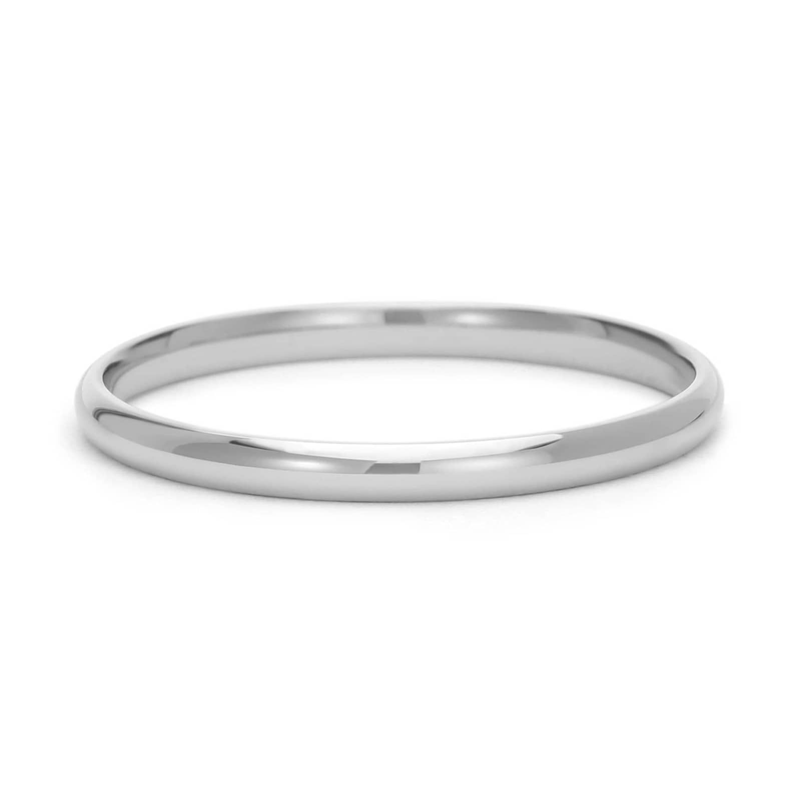 Mid-weight Comfort Fit Wedding Ring in 14k White Gold (2mm)