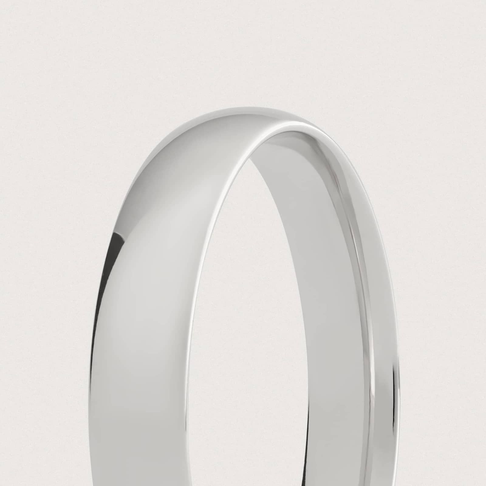 Mid-weight Comfort Fit Wedding Ring in 14k White Gold (4mm)