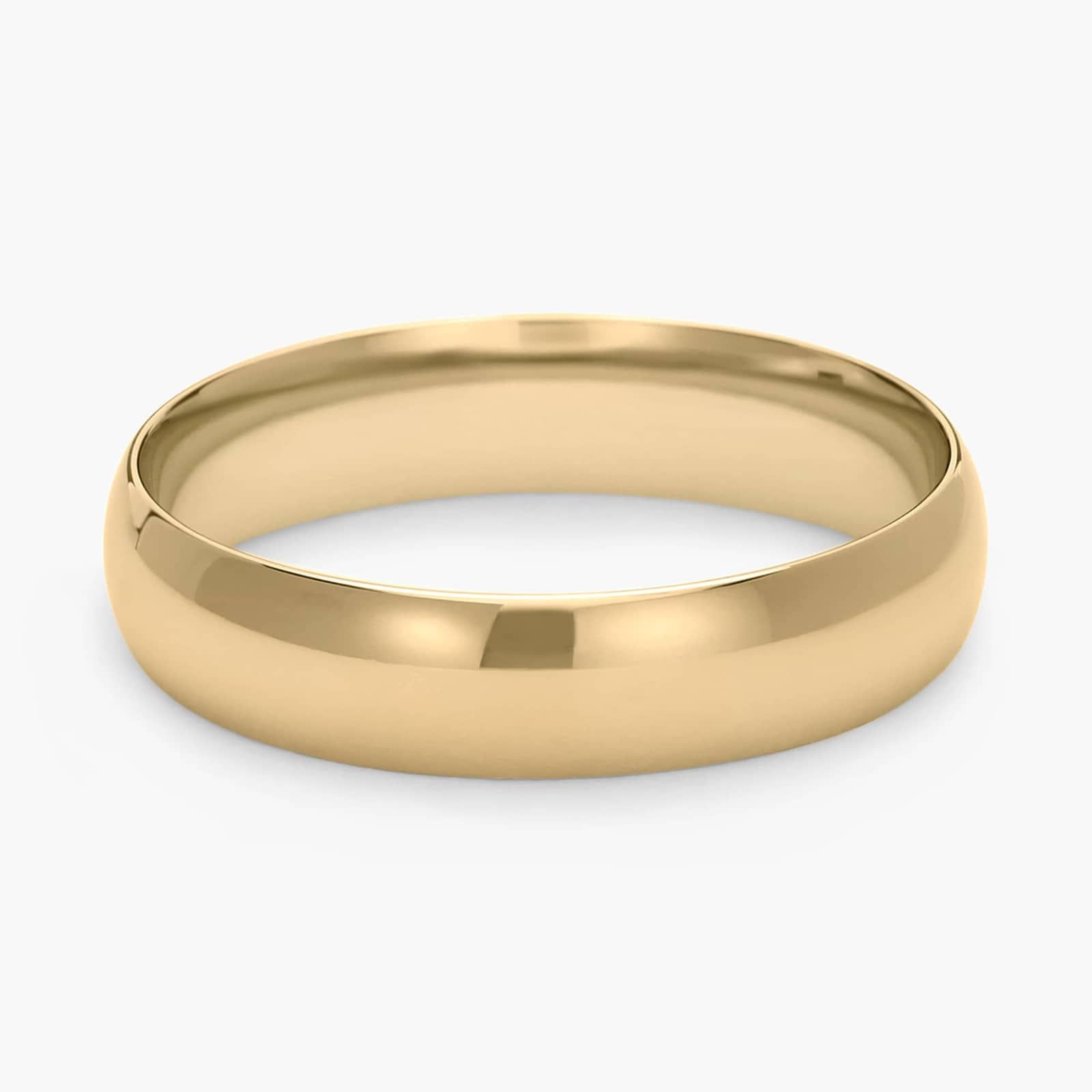 Mid-weight Comfort Fit Wedding Ring in 14k Yellow Gold (5mm)