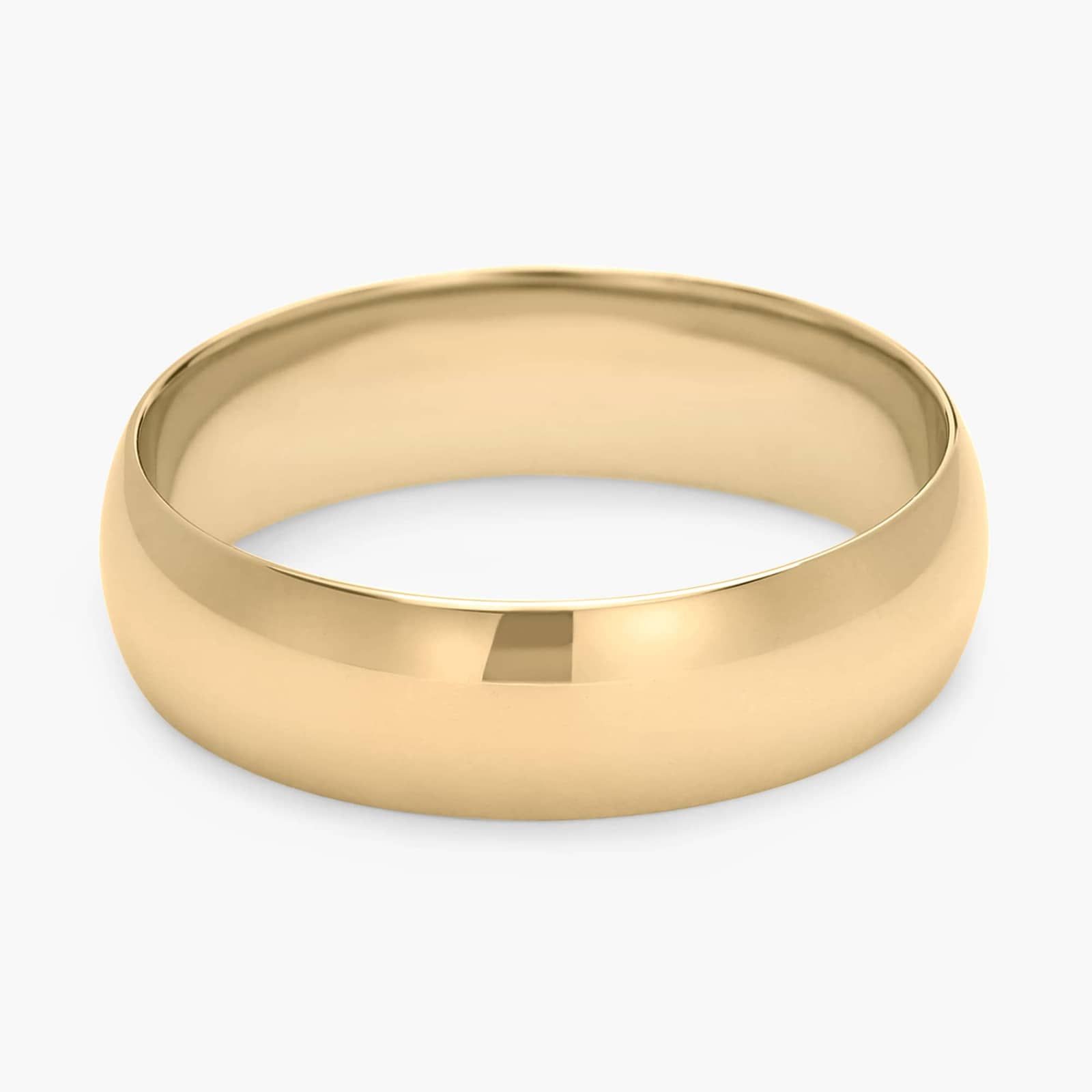 Mid-weight Comfort Fit Wedding Ring in 14k Yellow Gold (6mm)
