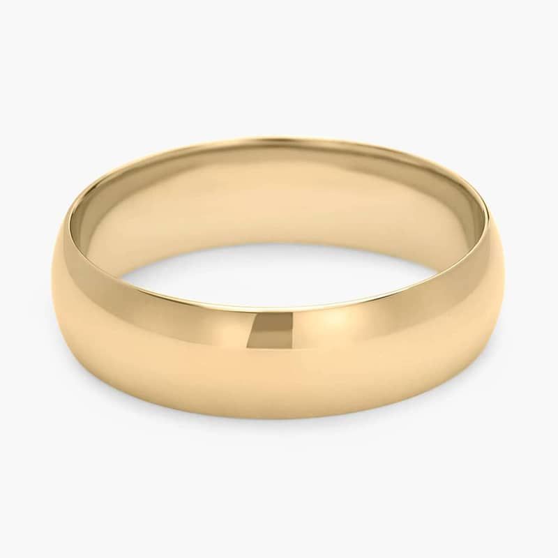 Mid-weight Comfort Fit Wedding Ring in 14k Yellow Gold (6mm)