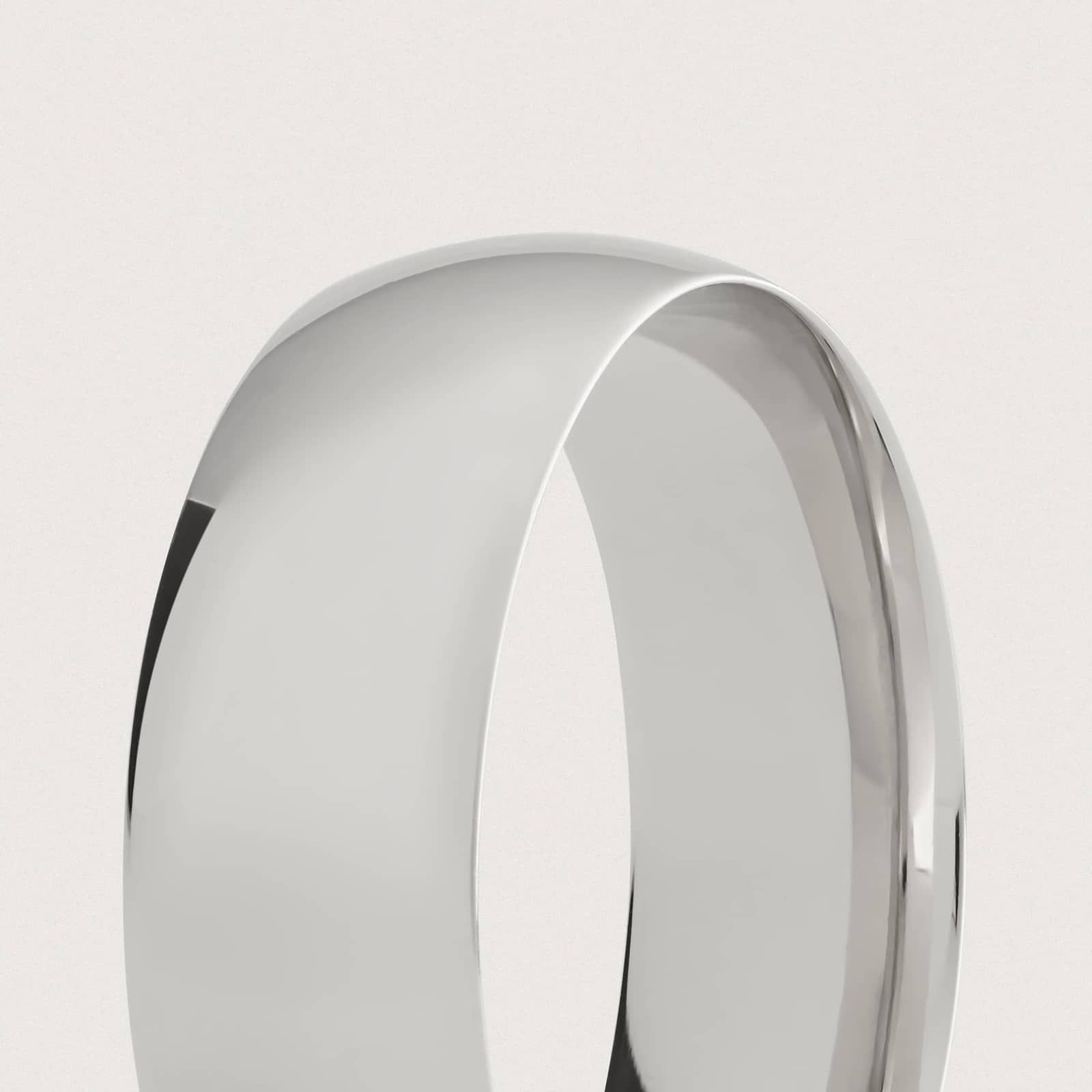 Mid-weight Comfort Fit Wedding Ring in 14k White Gold (7mm)
