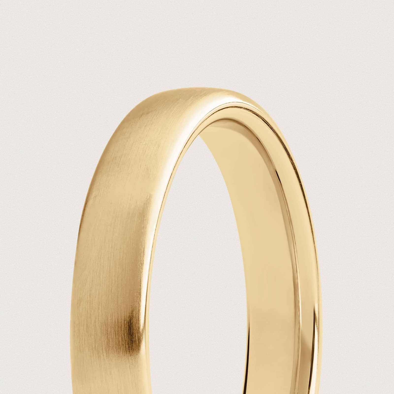 Matte Low Dome Comfort Fit Wedding Ring in 14k Yellow Gold (4mm)