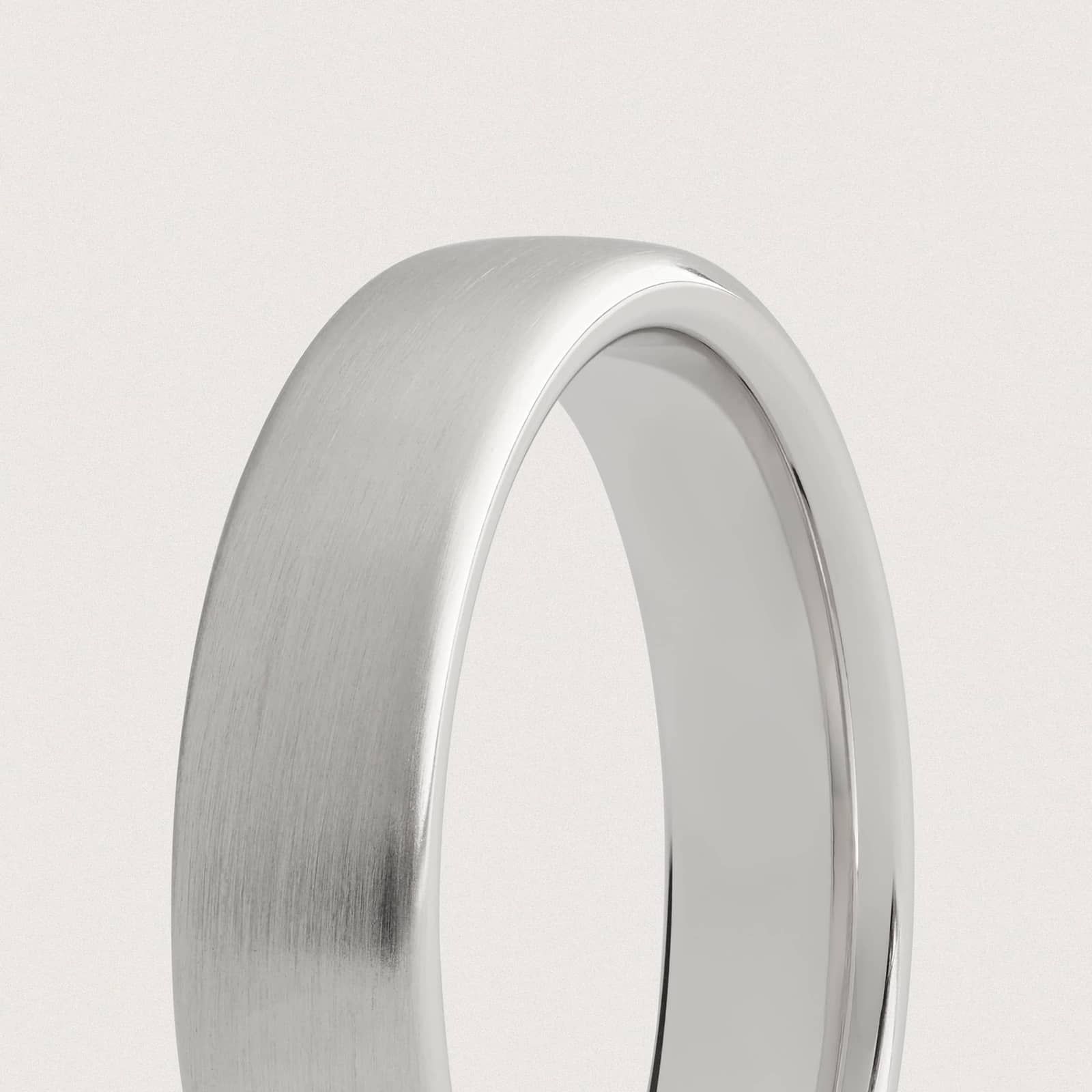 Matte Low Dome Comfort Fit Wedding Ring in Platinum (5mm)