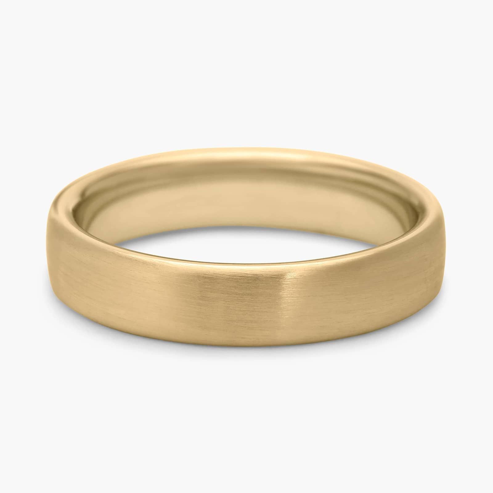 Matte Low Dome Comfort Fit Wedding Ring in 14k Yellow Gold (5mm)