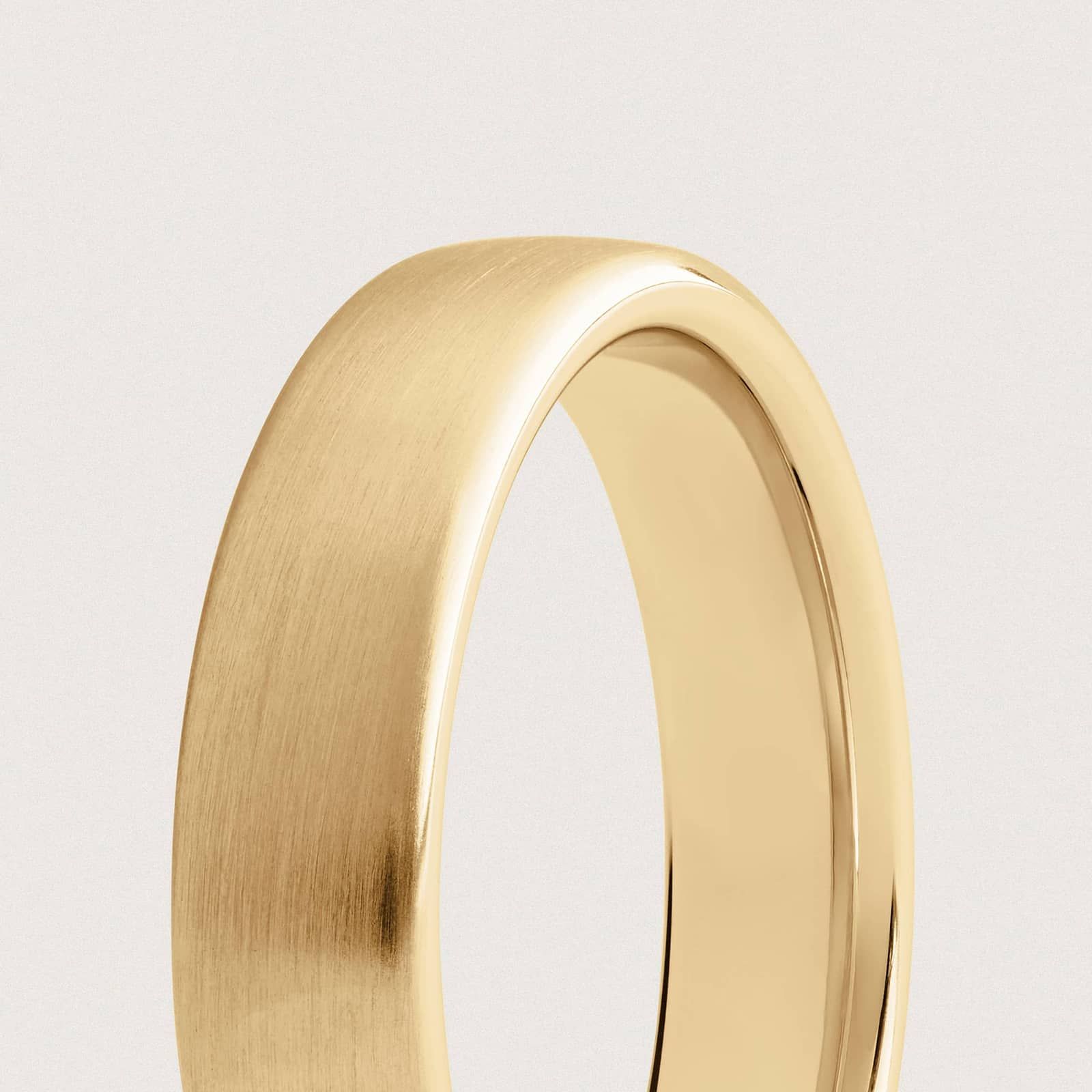 Matte Low Dome Comfort Fit Wedding Ring in 14k Yellow Gold (5mm)