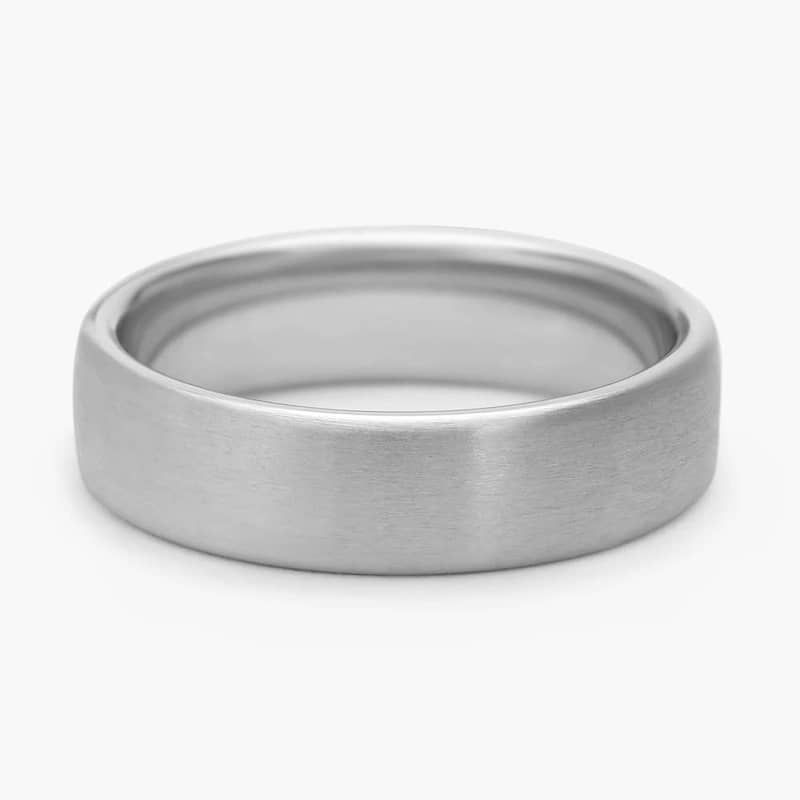 Matte Low Dome Comfort Fit Wedding Ring in Platinum (6mm)