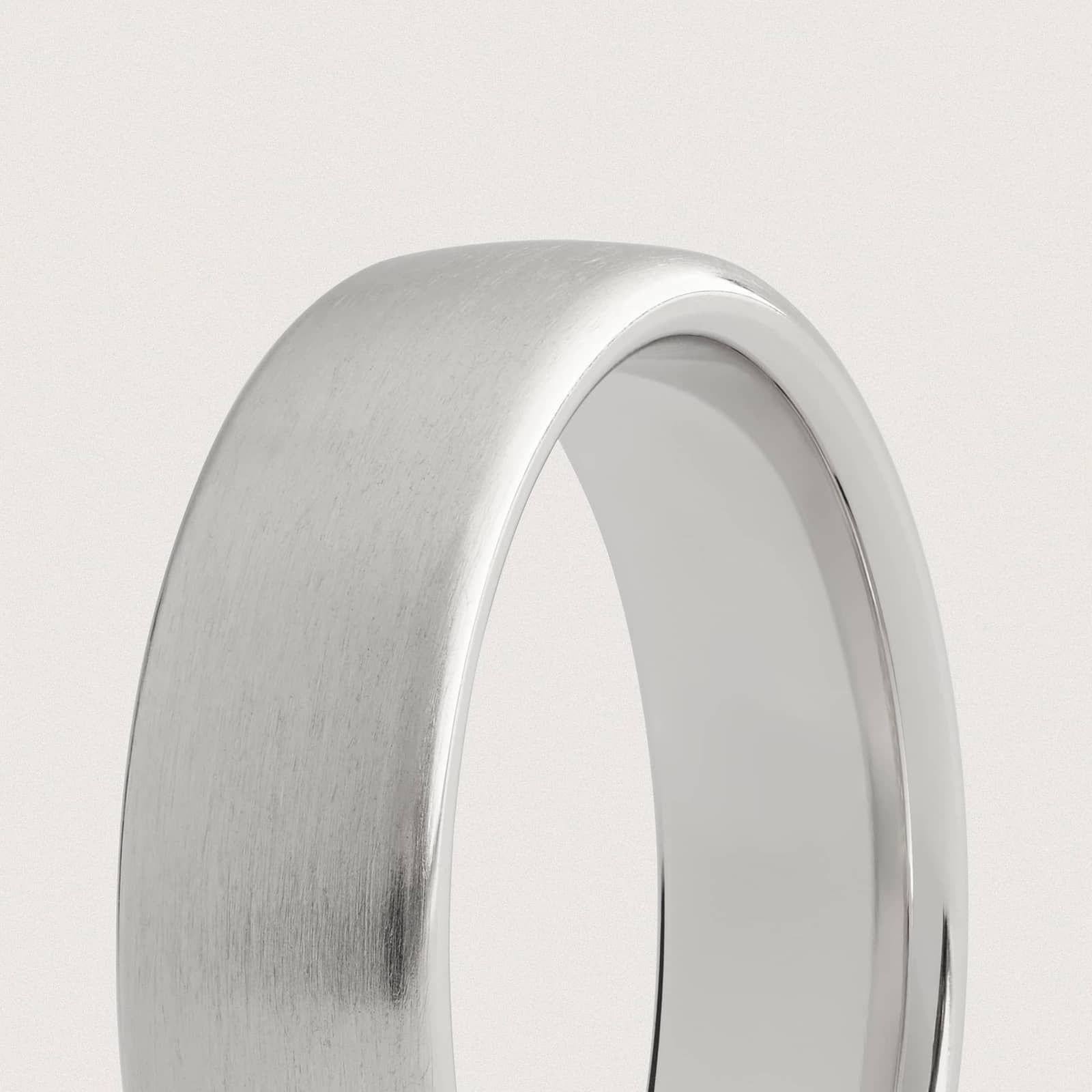 Matte Low Dome Comfort Fit Wedding Ring in Platinum (6mm)