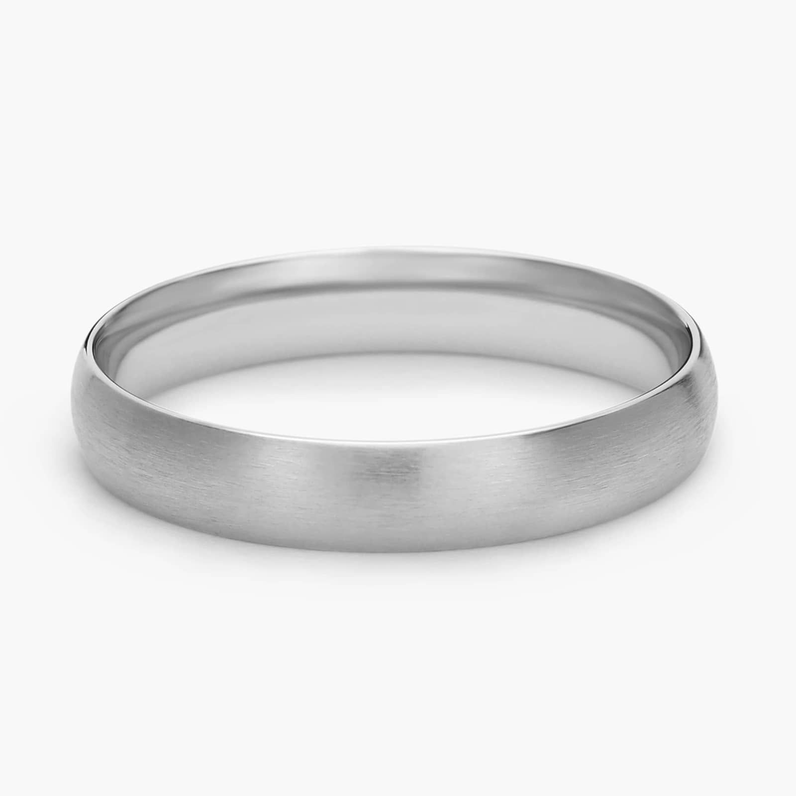 Matte Mid-weight Comfort Fit Wedding Ring in 14k White Gold (4mm)