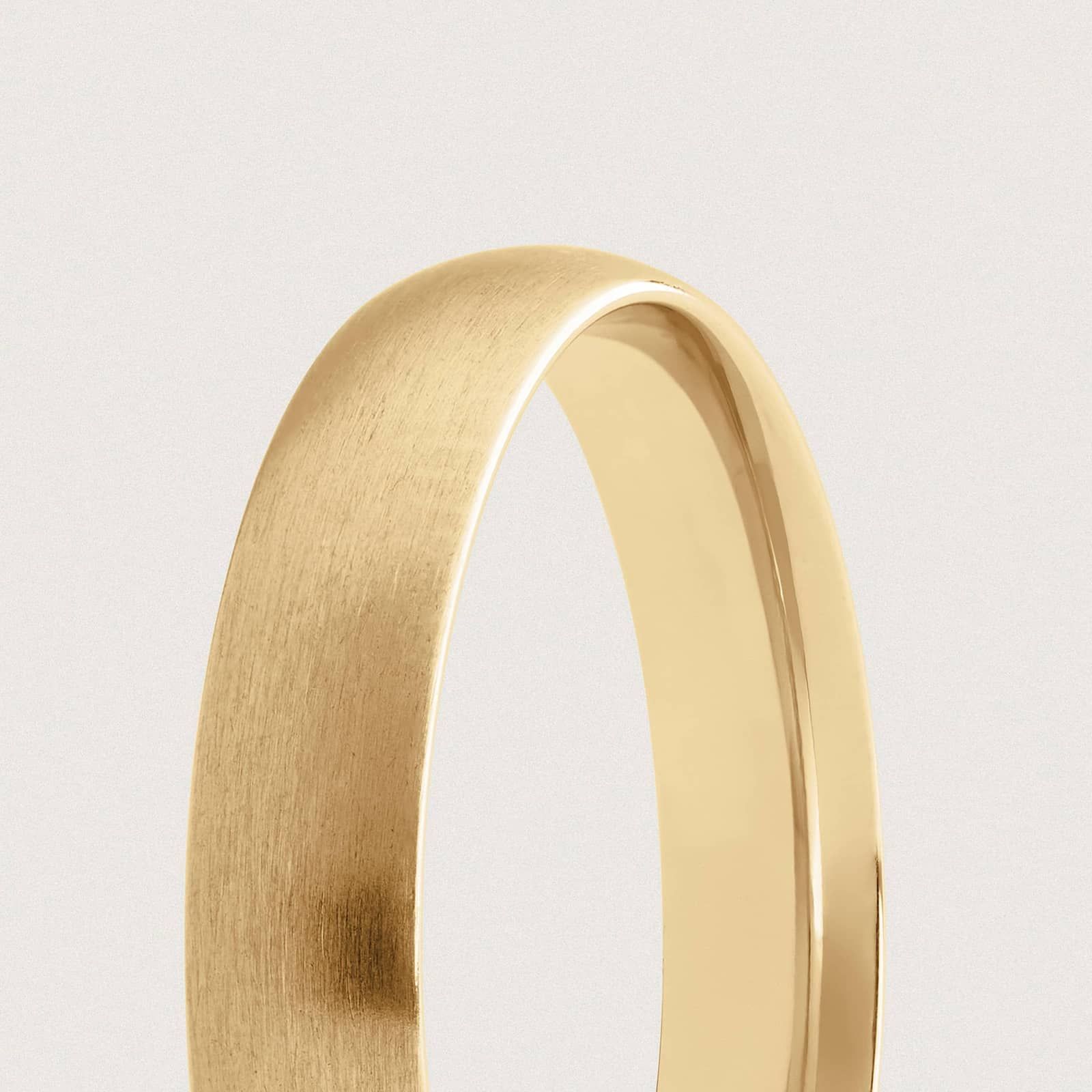 Matte Mid-weight Comfort Fit Wedding Ring in 14k Yellow Gold (4mm)