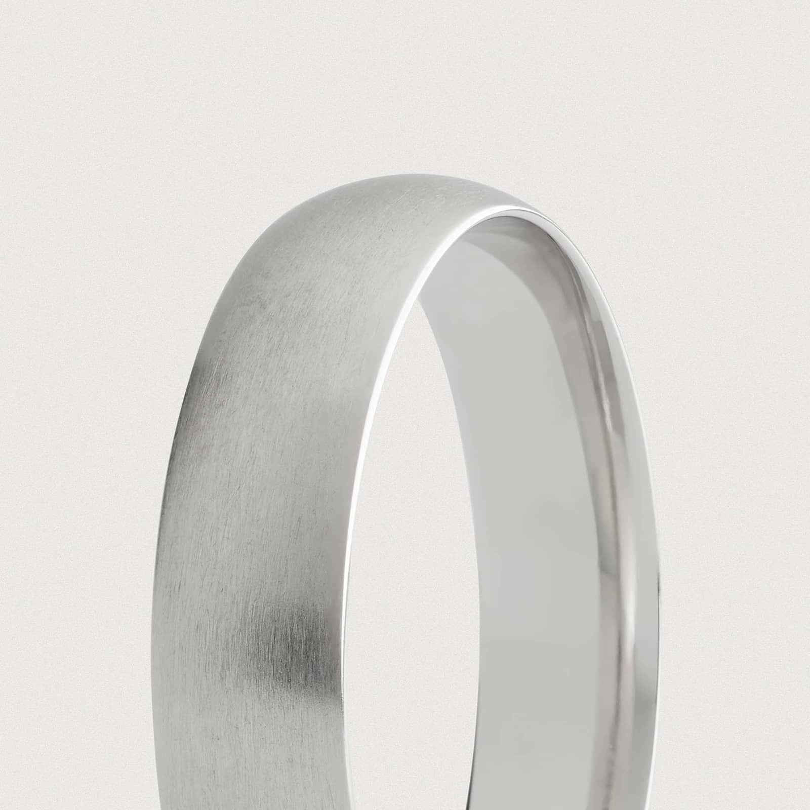 Matte Mid-weight Comfort Fit Wedding Ring in 14k White Gold (5mm)