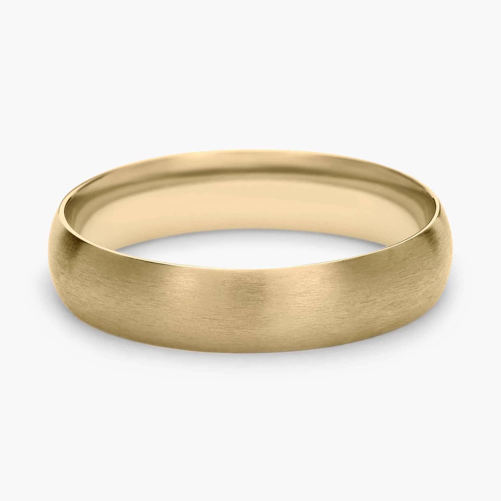 Matte Mid-weight Comfort Fit Wedding Ring in 14k Yellow Gold (5mm)