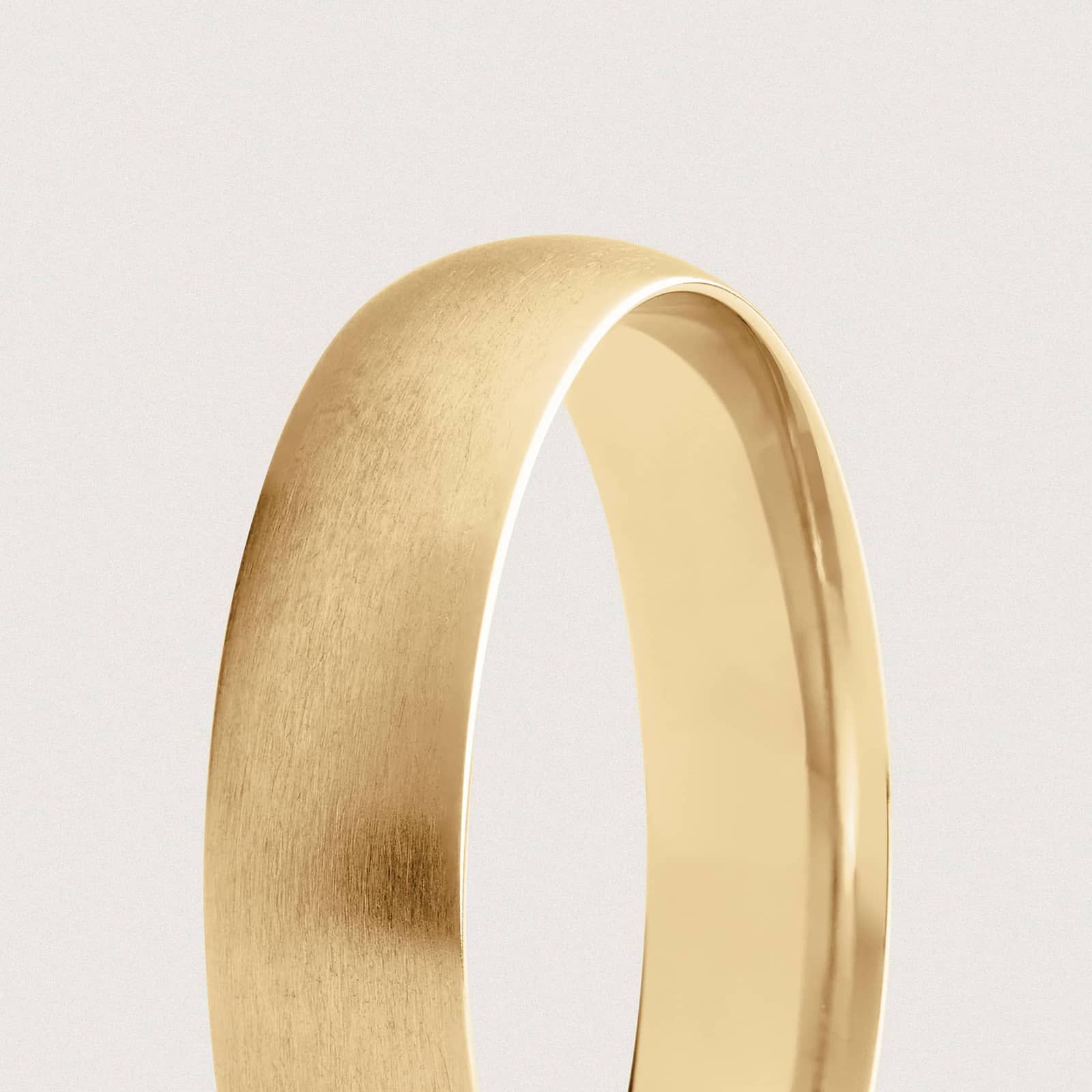 Matte Mid-weight Comfort Fit Wedding Ring in 14k Yellow Gold (5mm)