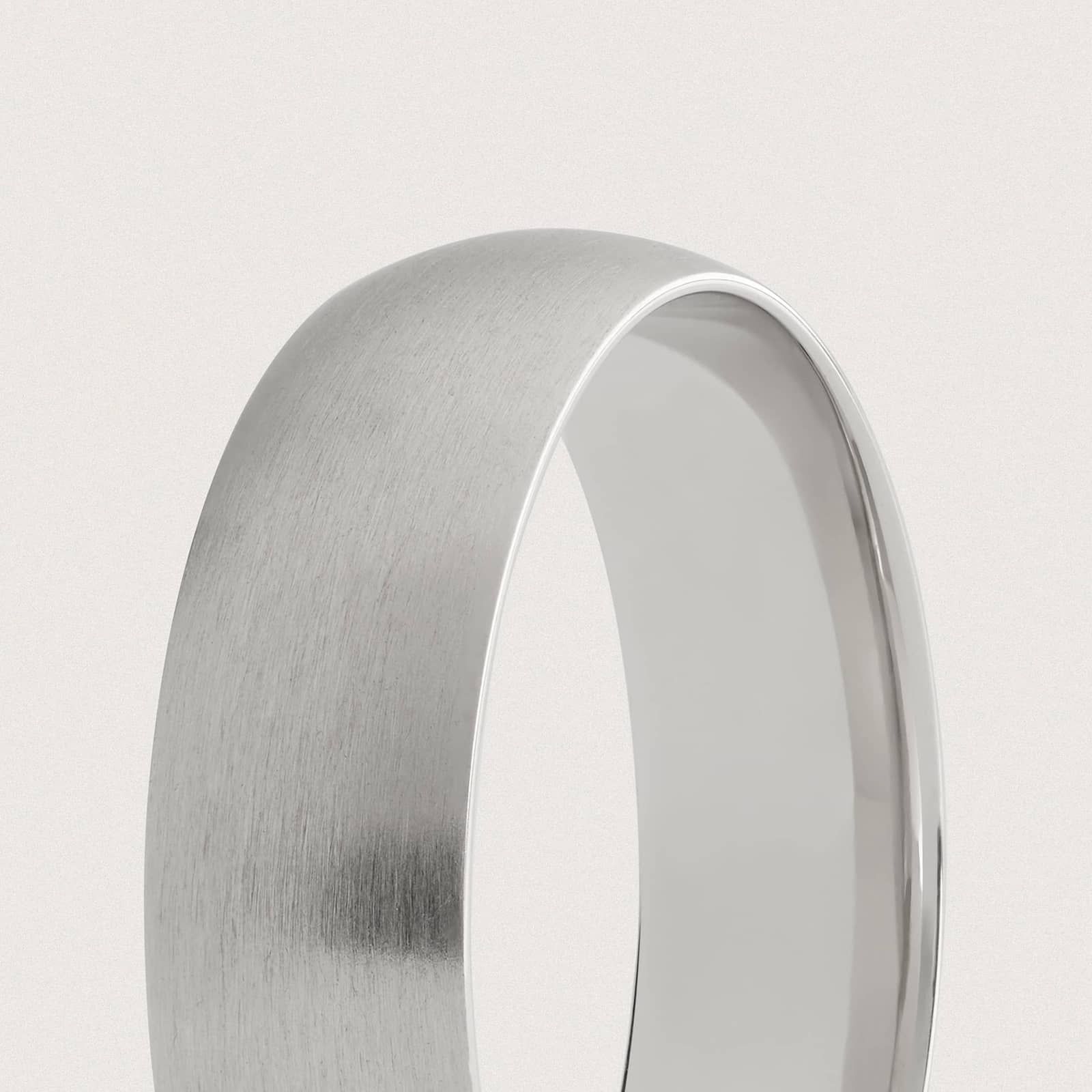 Matte Mid-weight Comfort Fit Wedding Ring in Platinum (6mm)