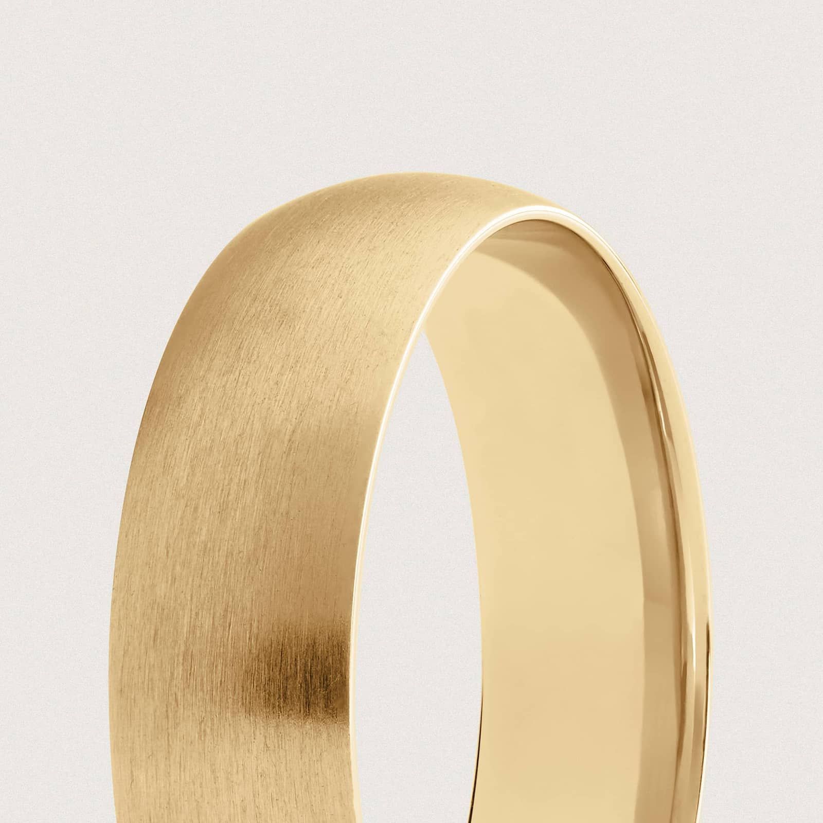 Matte Mid-weight Comfort Fit Wedding Ring in 14k Yellow Gold (6mm)