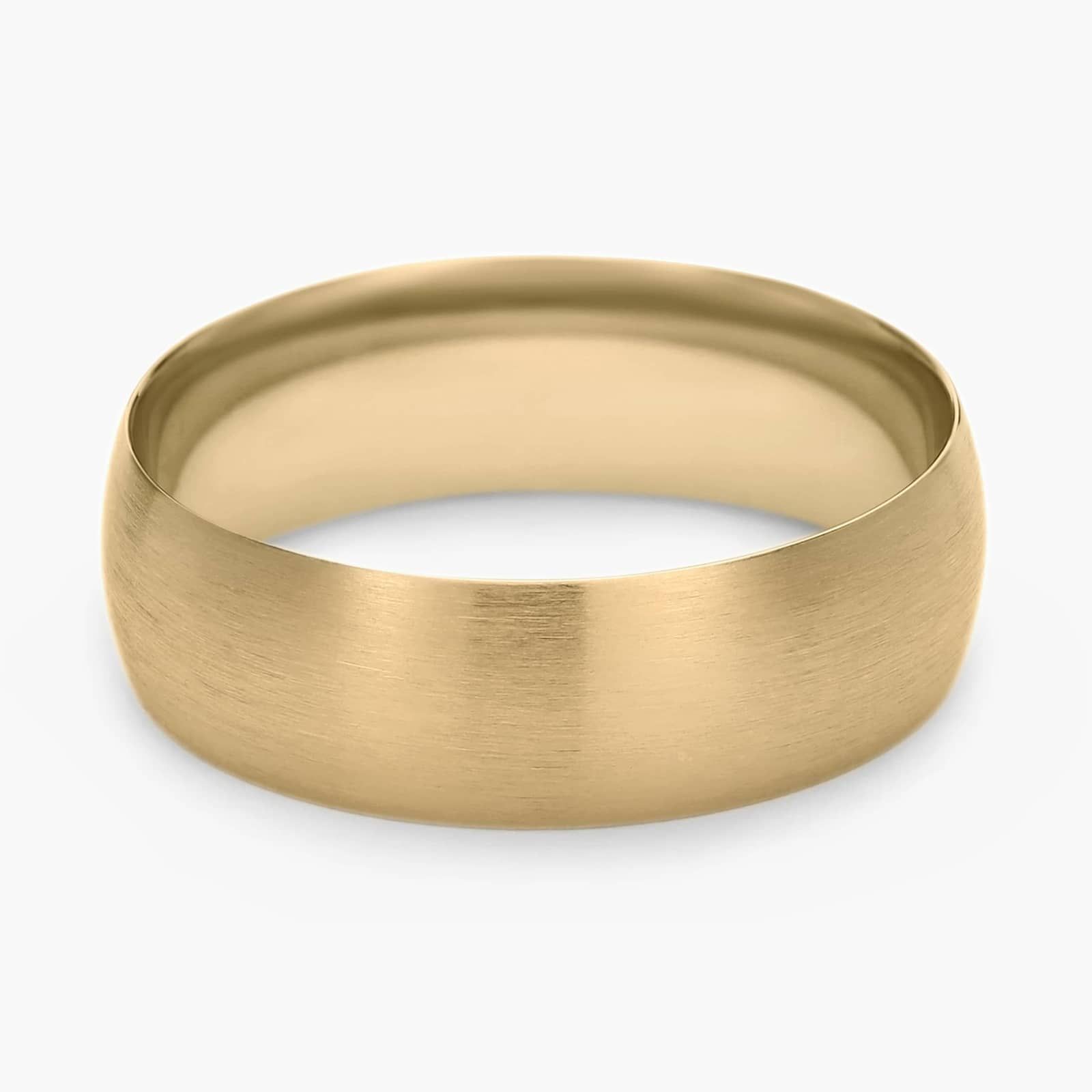 Matte Mid-weight Comfort Fit Wedding Ring in 14k Yellow Gold (7mm)