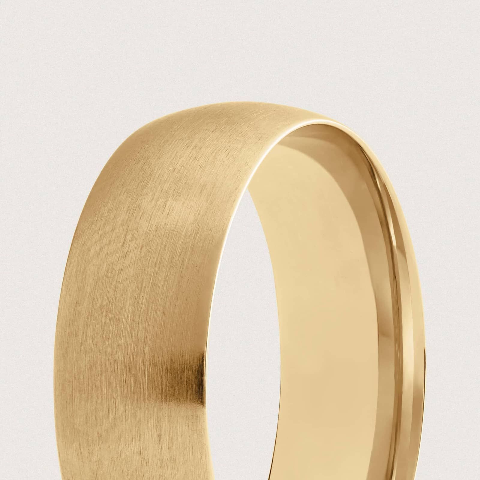 Matte Mid-weight Comfort Fit Wedding Ring in 14k Yellow Gold (7mm)