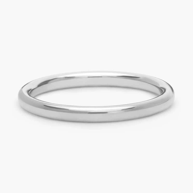 Low Dome Comfort Fit Wedding Ring in Platinum (2mm)