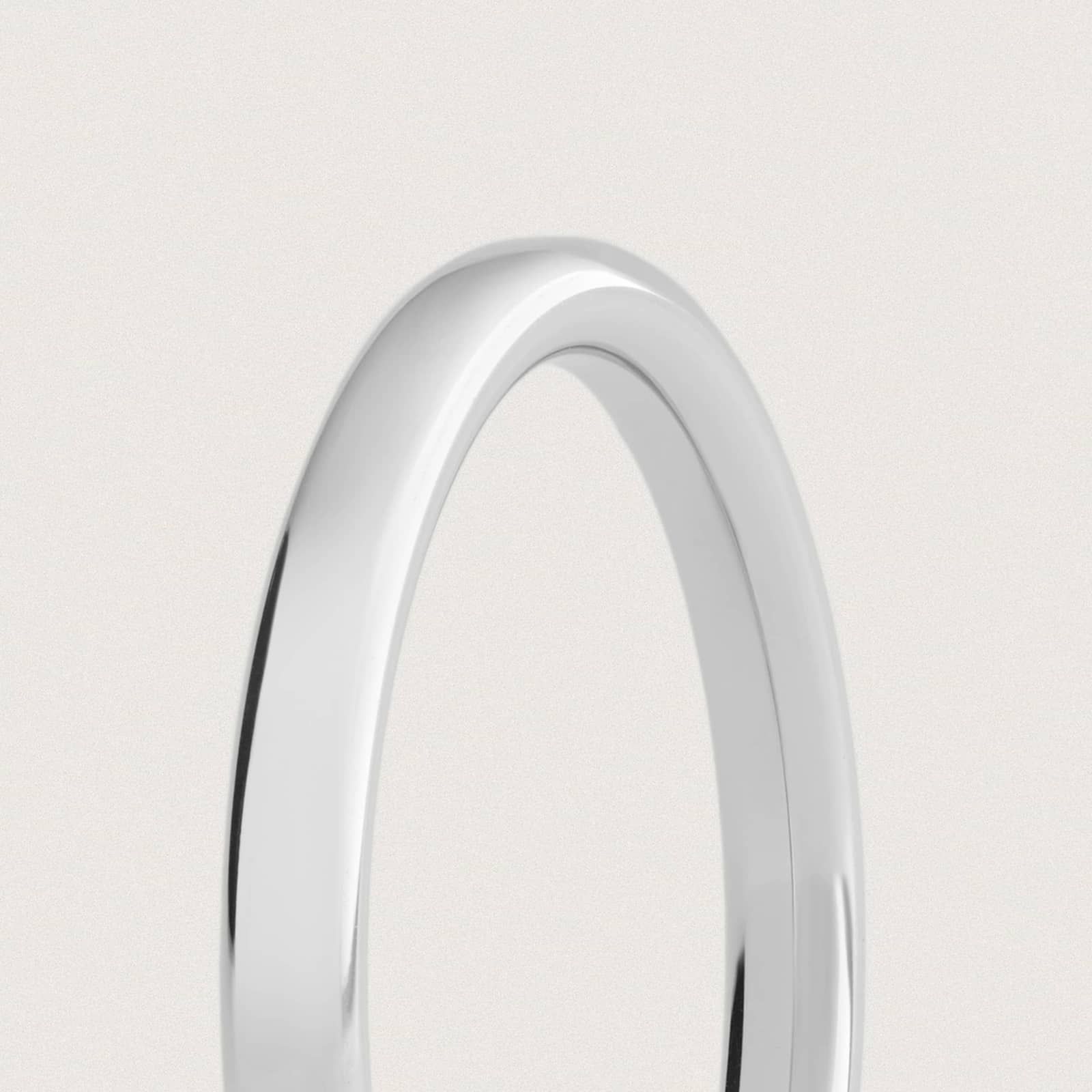 Low Dome Comfort Fit Wedding Ring in 18k White Gold (2mm)