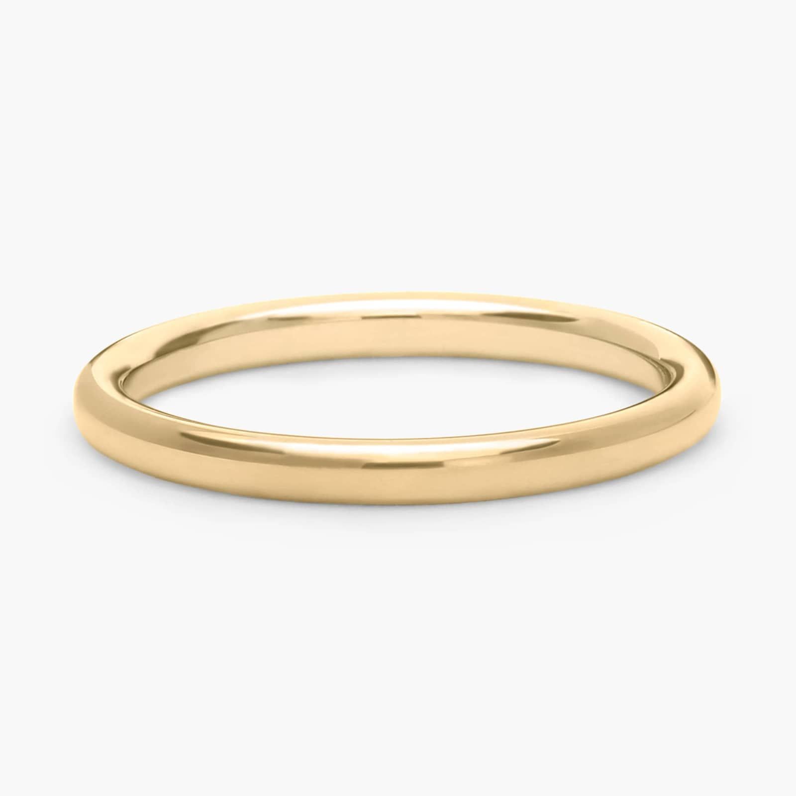Low Dome Comfort Fit Wedding Ring in 18k Yellow Gold (2mm)