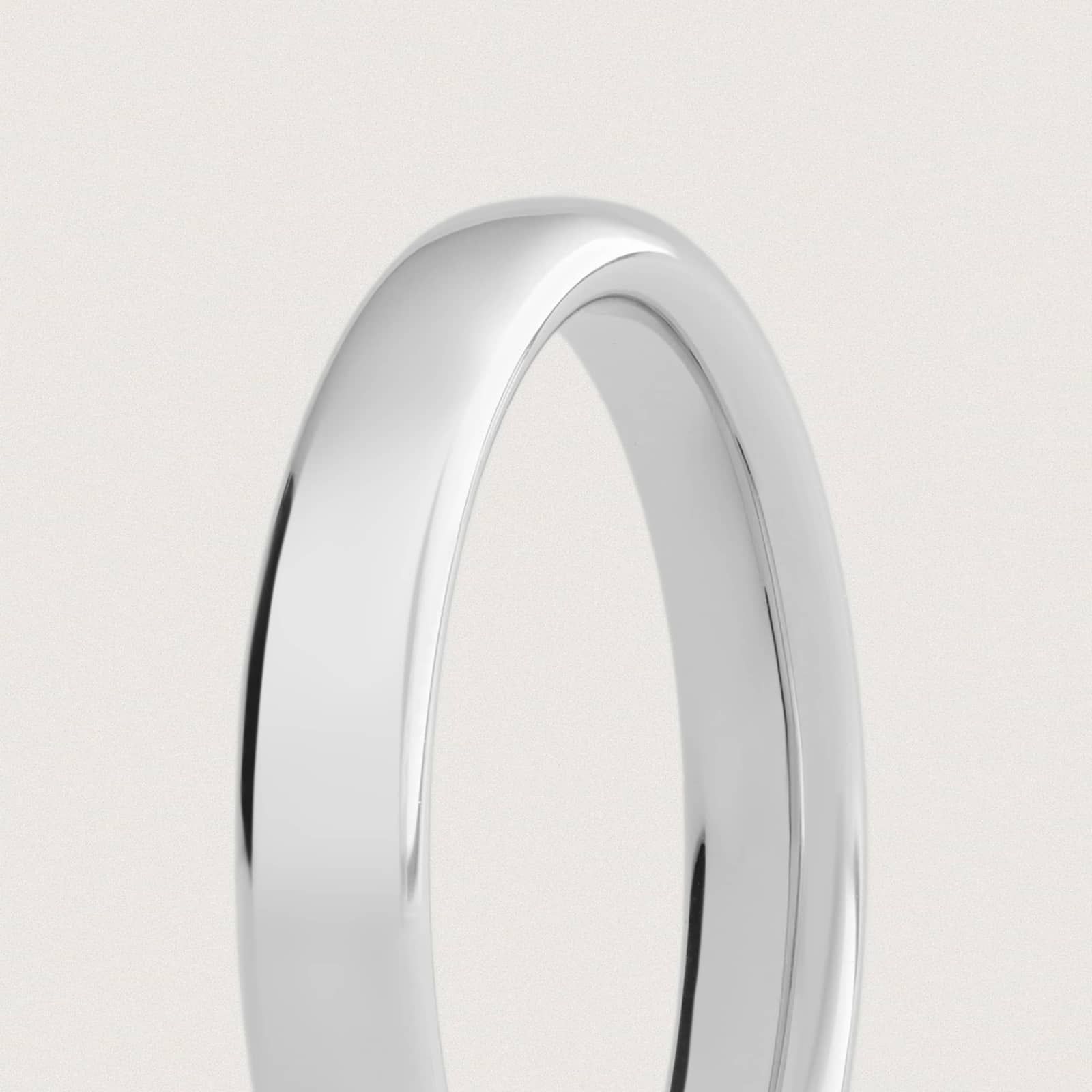Low Dome Comfort Fit Wedding Ring in 18k White Gold (3mm)
