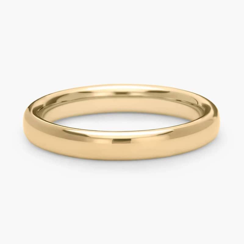 Low Dome Comfort Fit Wedding Ring in 14k Yellow Gold (3mm)