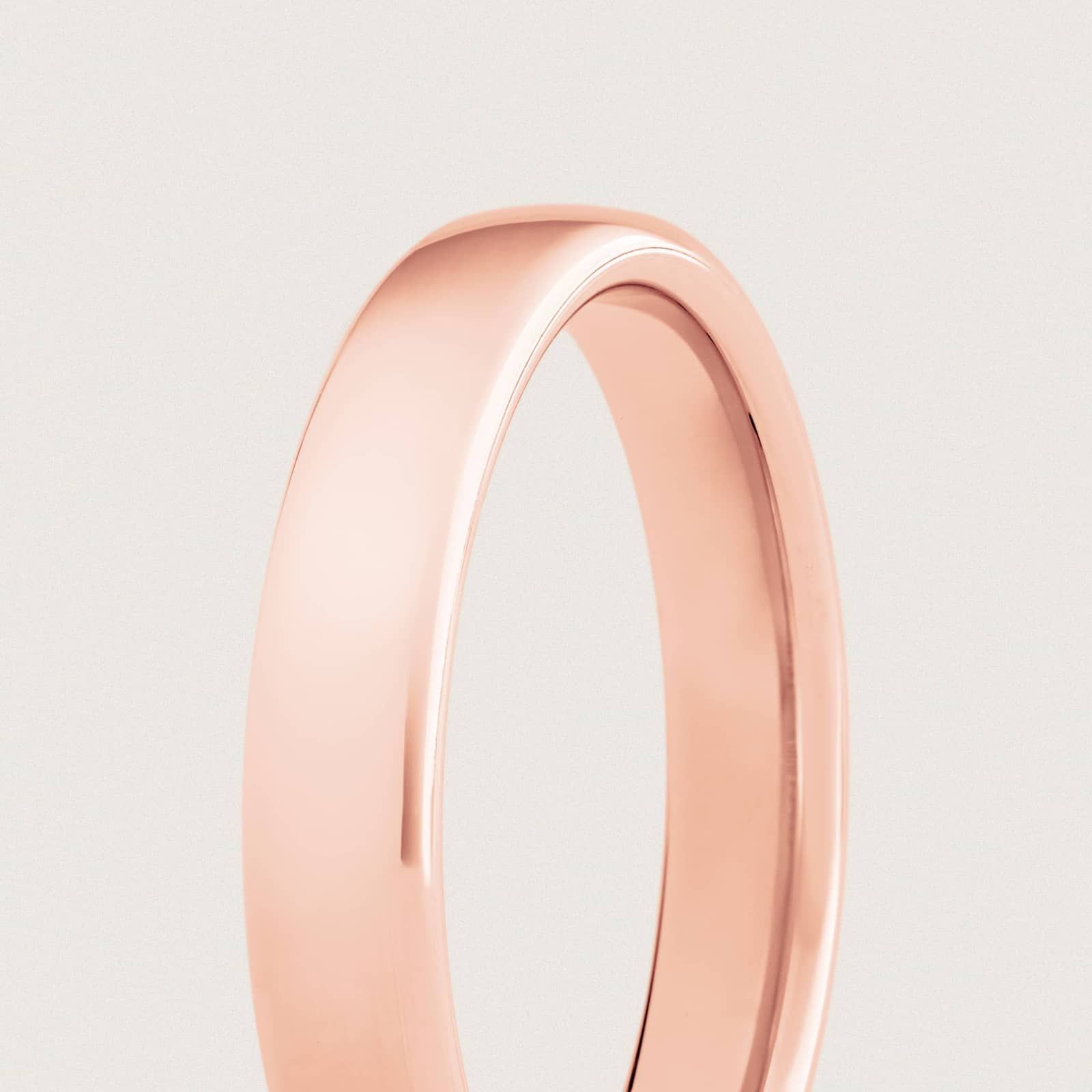 Low Dome Comfort Fit Wedding Ring in 14k Rose Gold (4mm)