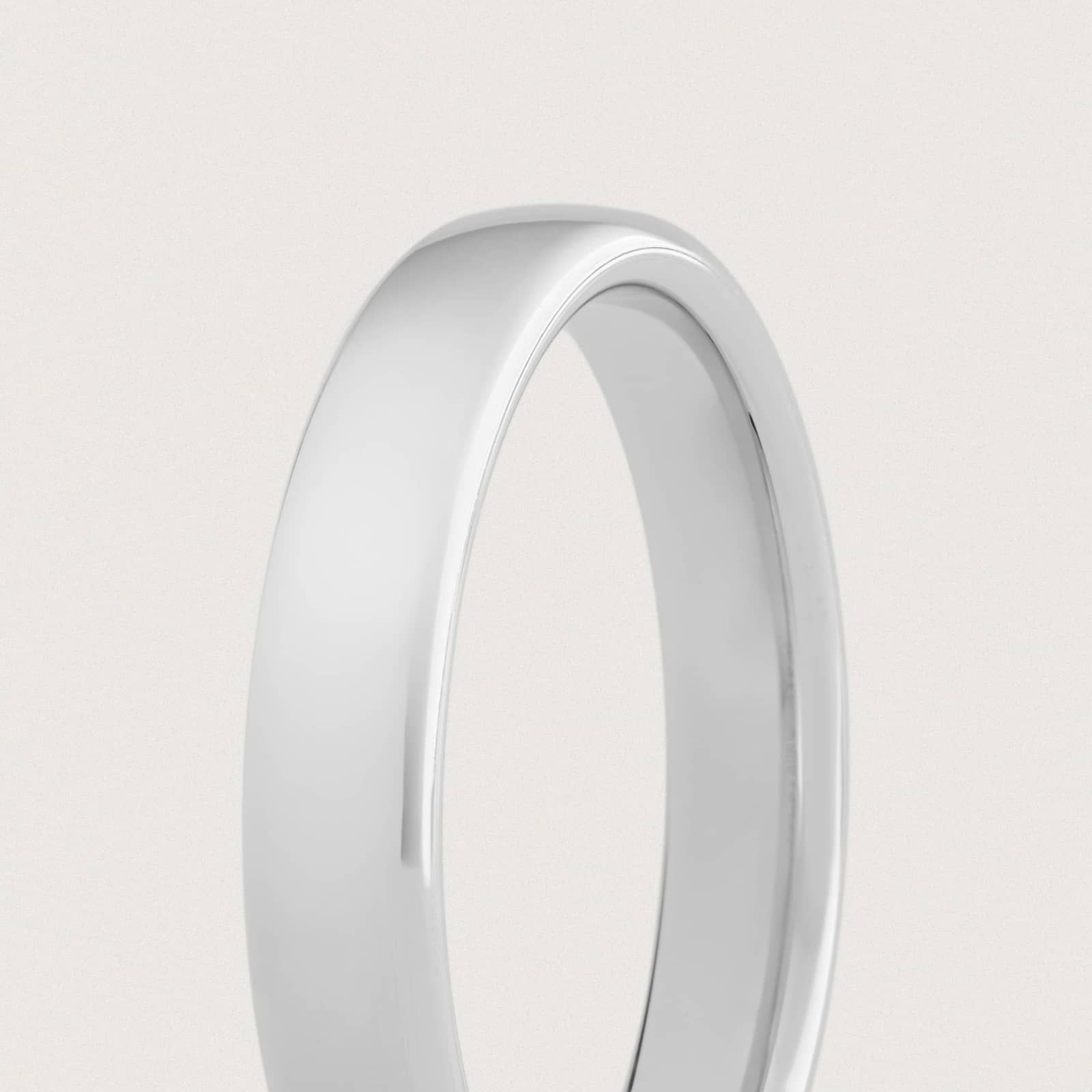 Low Dome Comfort Fit Wedding Ring in 14k White Gold (4mm)