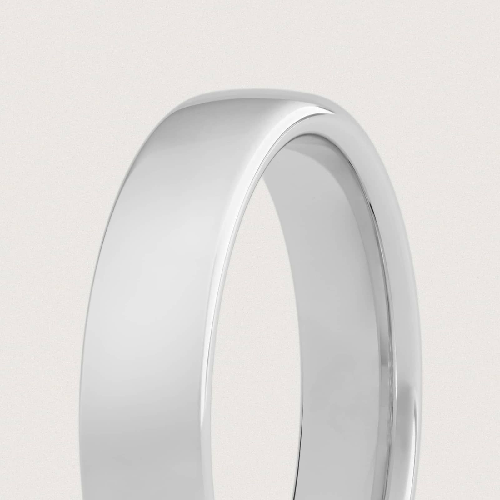 Low Dome Comfort Fit Wedding Ring in 14k White Gold (5mm)