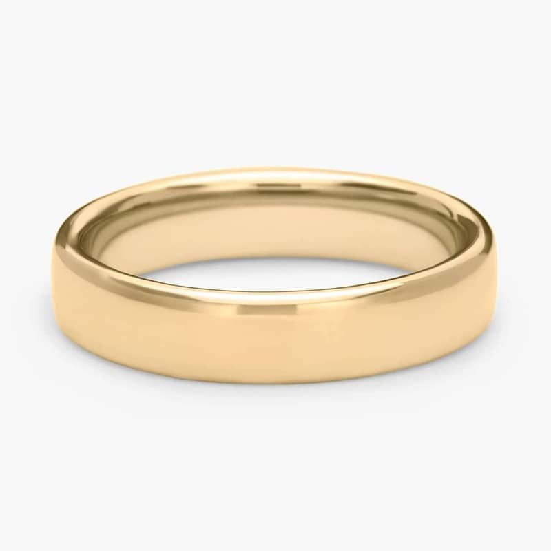 Low Dome Comfort Fit Wedding Ring in 14k Yellow Gold (5mm)