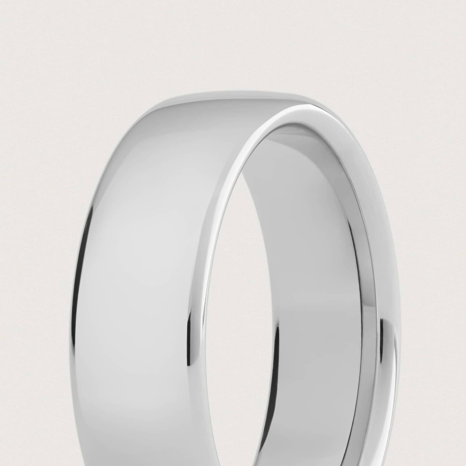 Low Dome Comfort Fit Wedding Ring in 14k White Gold (7mm)